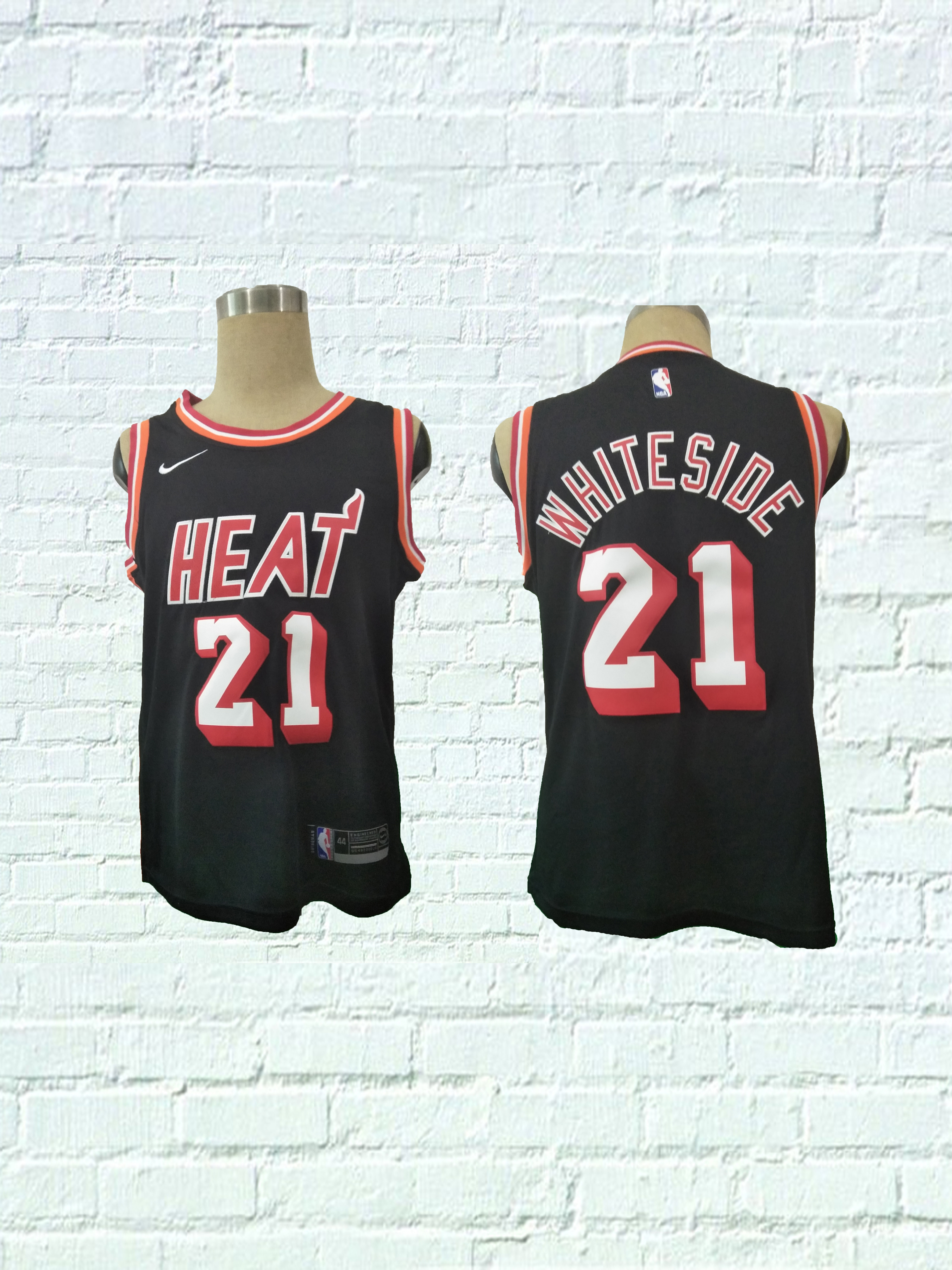 2018 Men Miami Heat #21 Whiteside Black Game Nike throwback NBA Jerseys->->NBA Jersey